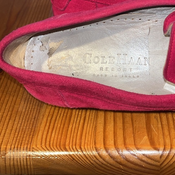 Cole Haan Resort made in Italy deep pink Suede Moccasin Flats - Picture 12 of 13
